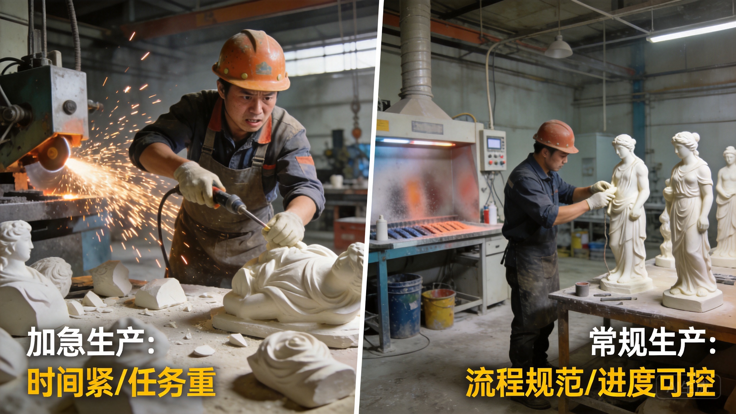 雕塑制作工期对比图